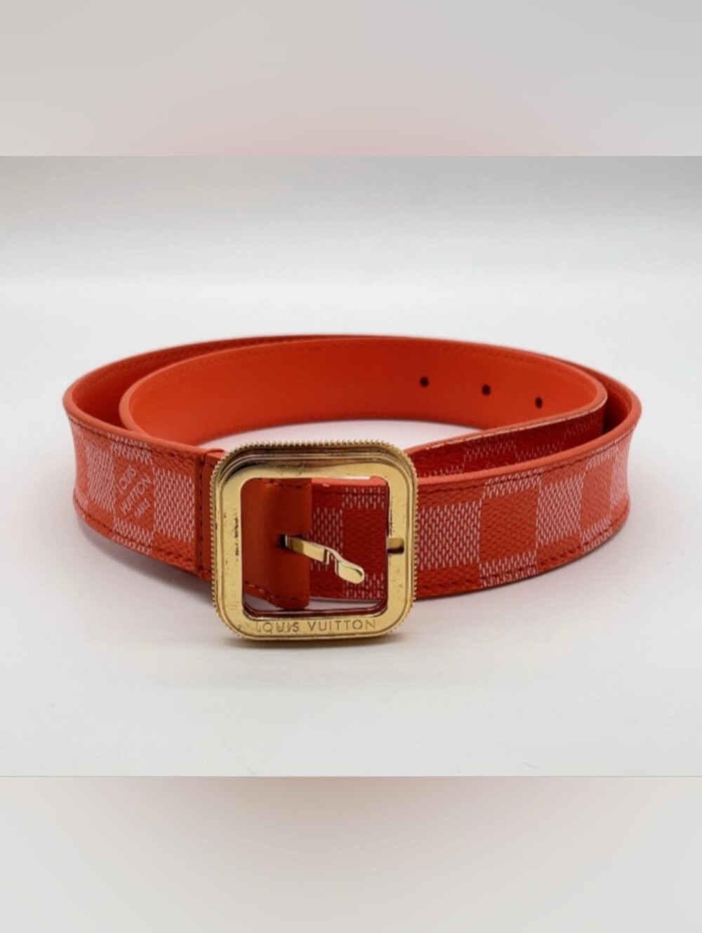 Authentic Louis Vuitton Ceinture Orange Damier Belt W/Box/Ribbon - Picture 5 of 15